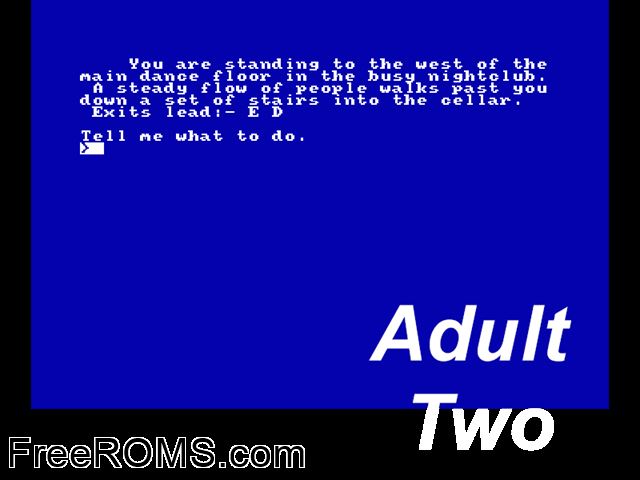 ZZZ_UNK_adult2_ Amstrad CPC game showing 3D box cover and gameplay screenshot