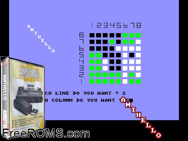 ZZZ_UNK_AMTHELLO_ Amstrad CPC game showing 3D box cover and gameplay screenshot