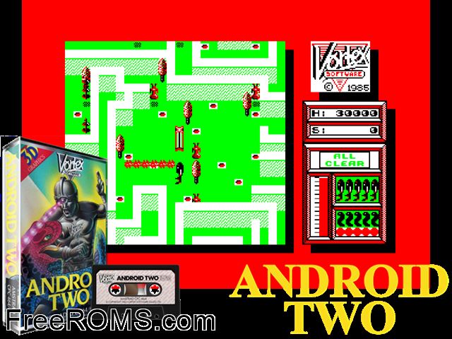 ZZZ_UNK_ANDROID2 Amstrad CPC game showing 3D box cover and gameplay screenshot