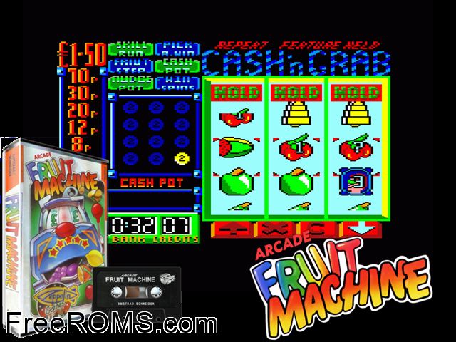ZZZ_UNK_arcfruit Amstrad CPC game showing 3D box cover and gameplay screenshot
