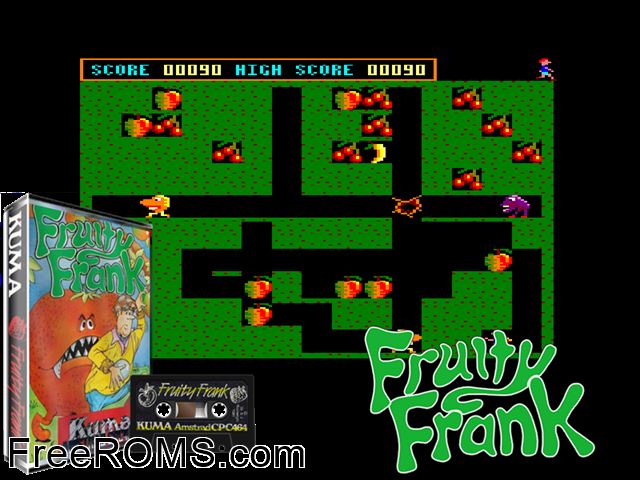 ZZZ_UNK_FRUITY_ Amstrad CPC game showing 3D box cover and gameplay screenshot