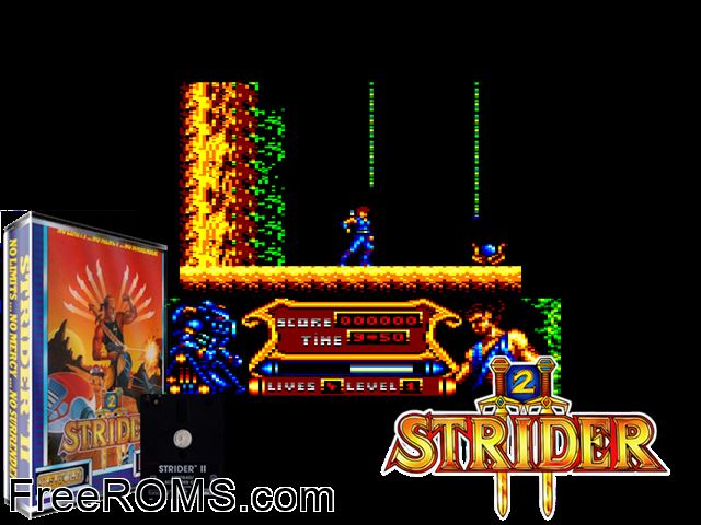 ZZZ_UNK_STRIDERA Amstrad CPC game showing 3D box cover and gameplay screenshot