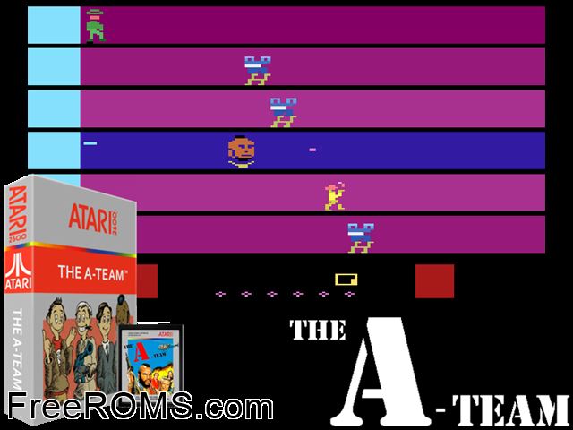 A-Team Atari game showing 3D box cover and gameplay screenshot
