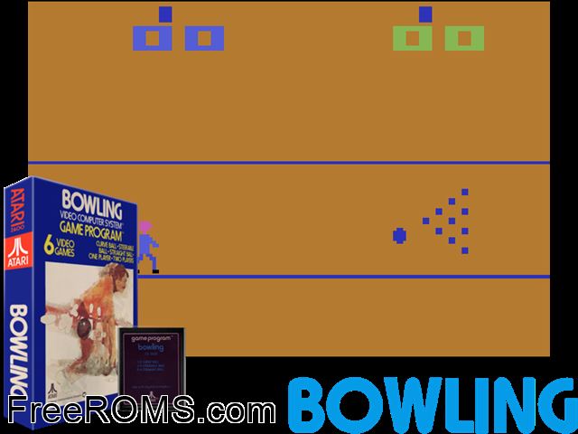 Bowling Atari game showing 3D box cover and gameplay screenshot