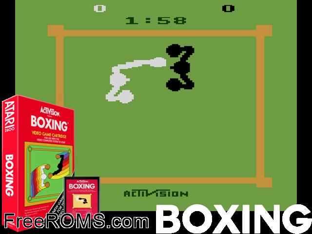 Boxing Atari game showing 3D box cover and gameplay screenshot