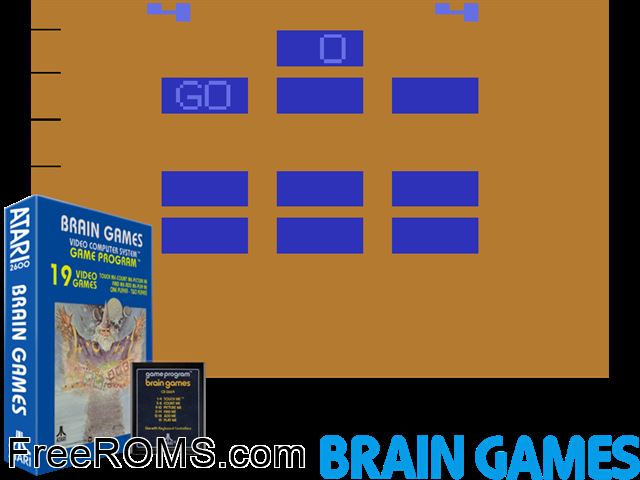 Brain Games Atari game showing 3D box cover and gameplay screenshot