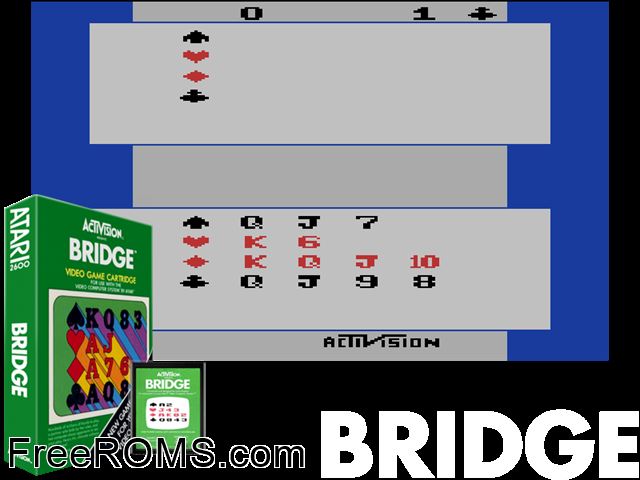 Bridge Atari game showing 3D box cover and gameplay screenshot