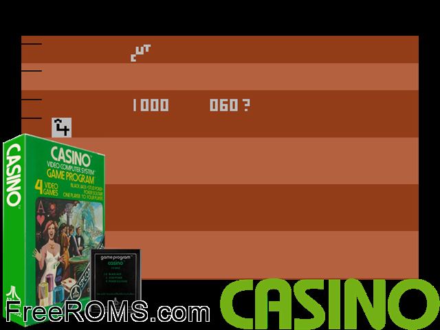 Casino Atari game showing 3D box cover and gameplay screenshot