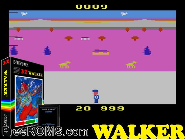 Clown Down Town Atari game showing 3D box cover and gameplay screenshot