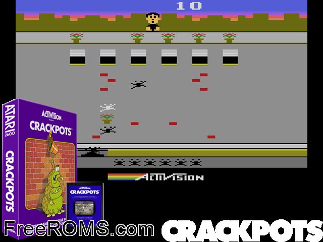 Crackspots Atari game showing 3D box cover and gameplay screenshot