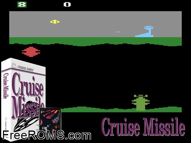 Cruise Missile Atari game showing 3D box cover and gameplay screenshot
