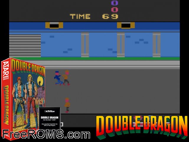 Double Dragon Atari game showing 3D box cover and gameplay screenshot