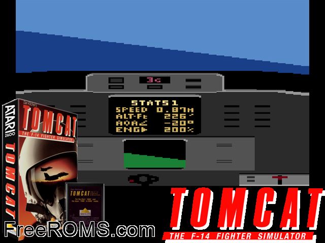 F14 Tomcat Flight Simulator Atari game showing 3D box cover and gameplay screenshot