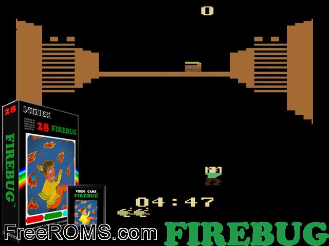 Fire Spinner Atari game showing 3D box cover and gameplay screenshot
