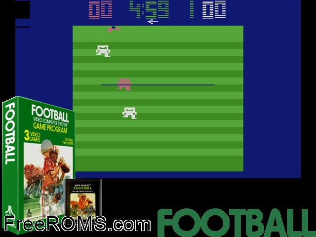 Football Atari game showing 3D box cover and gameplay screenshot