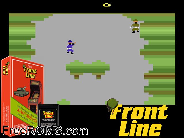 Front Line Atari game showing 3D box cover and gameplay screenshot