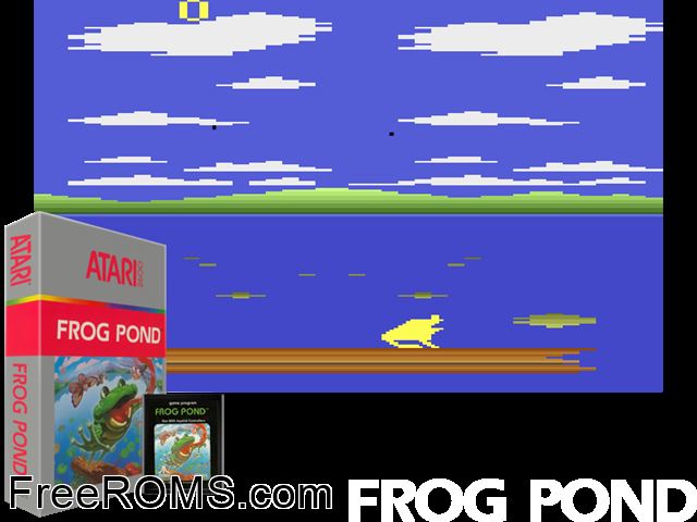Frog Pond Atari game showing 3D box cover and gameplay screenshot