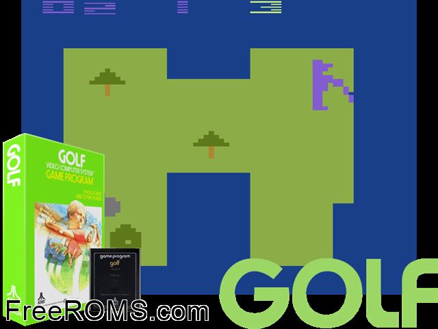 Golf Atari game showing 3D box cover and gameplay screenshot