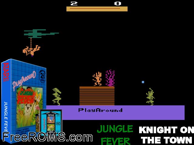 Jungle Fever Atari game showing 3D box cover and gameplay screenshot