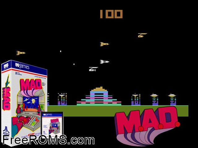 M.A.D. Atari game showing 3D box cover and gameplay screenshot