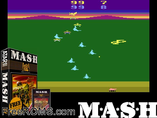 M*A*S*H Atari game showing 3D box cover and gameplay screenshot