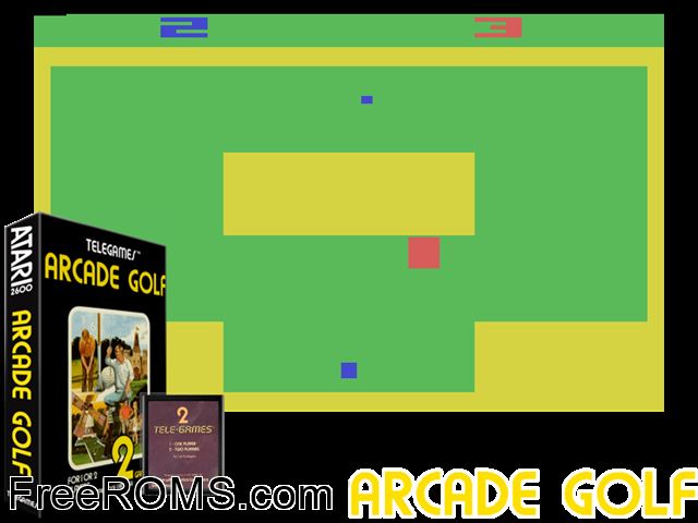 Miniature Golf Atari game showing 3D box cover and gameplay screenshot