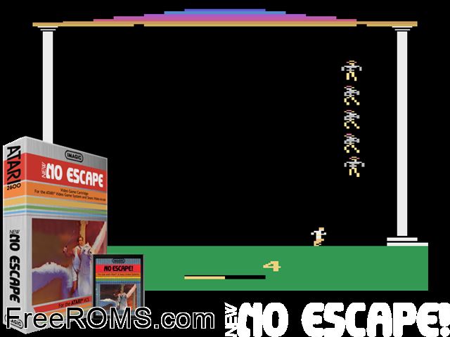 No Escape! Atari game showing 3D box cover and gameplay screenshot