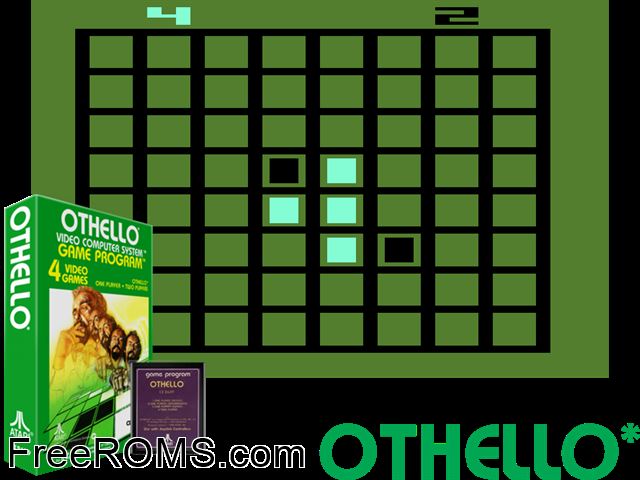 Othello Atari game showing 3D box cover and gameplay screenshot