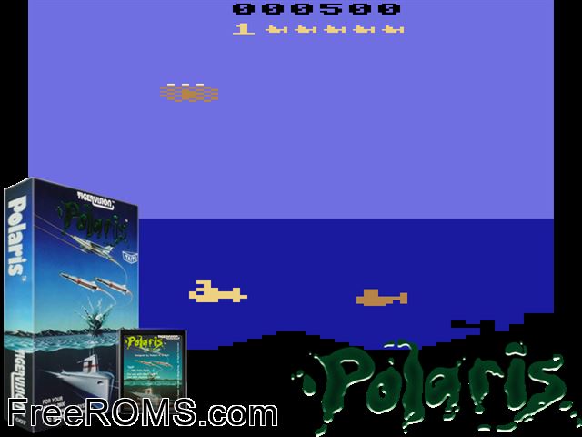 Polaris Atari game showing 3D box cover and gameplay screenshot