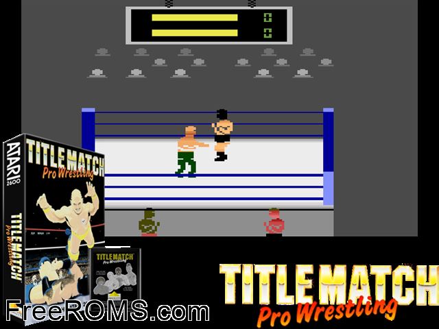 Pro Westling Atari game showing 3D box cover and gameplay screenshot