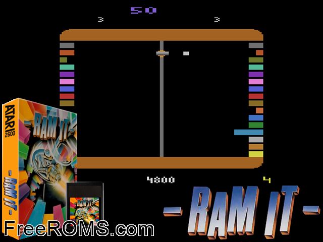 Ram It Atari game showing 3D box cover and gameplay screenshot