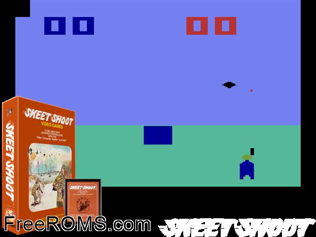 Skeet Shoot Atari game showing 3D box cover and gameplay screenshot