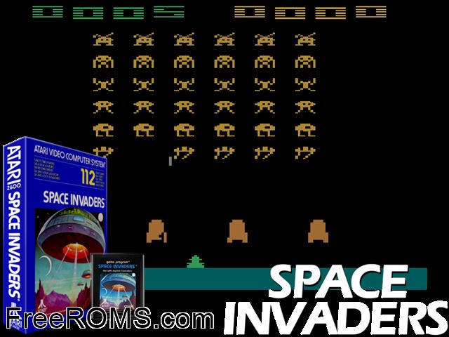 Space Invaders (alternate version) Atari game showing 3D box cover and gameplay screenshot