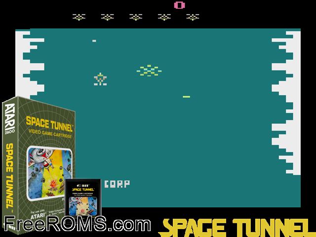 Space Tunnel Atari game showing 3D box cover and gameplay screenshot