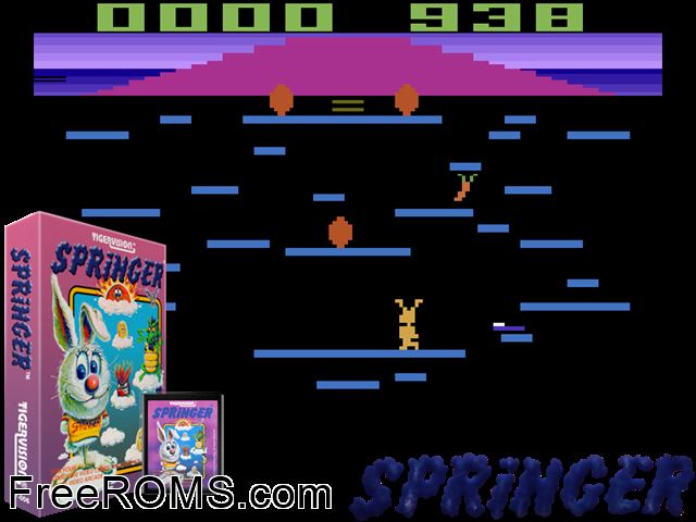 Springer Atari game showing 3D box cover and gameplay screenshot
