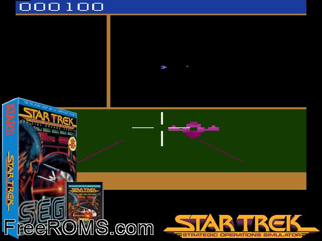 Star Trek: Strategic Operations Simulator Atari game showing 3D box cover and gameplay screenshot