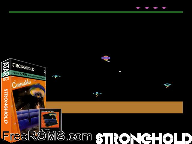 Stronghold Atari game showing 3D box cover and gameplay screenshot