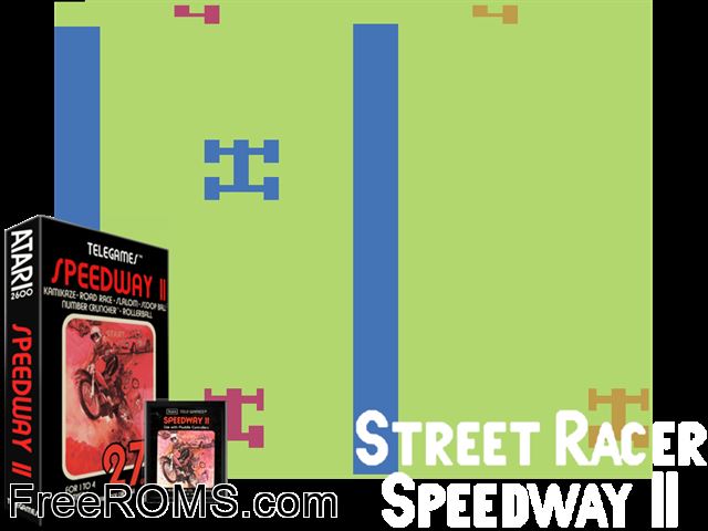Street Racer Atari game showing 3D box cover and gameplay screenshot