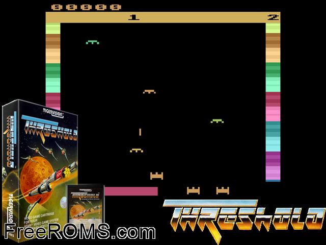 Threshold Atari game showing 3D box cover and gameplay screenshot