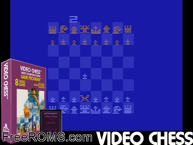 Video Chess Atari game showing 3D box cover and gameplay screenshot