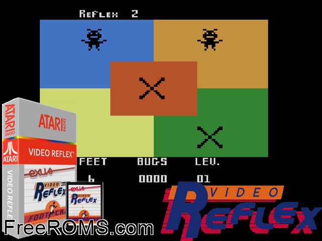 Video Reflex Atari game showing 3D box cover and gameplay screenshot