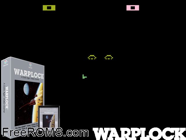 Warplock Atari game showing 3D box cover and gameplay screenshot
