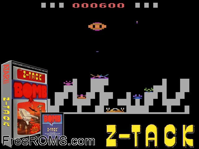Z-Tack Atari game showing 3D box cover and gameplay screenshot