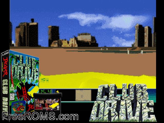 Club Drive (1994) Atari Jaguar game showing 3D box cover and gameplay screenshot