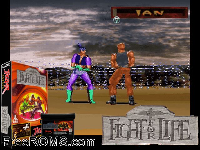 Fight For Your Life (1996) [a2] Atari Jaguar game showing 3D box cover and gameplay screenshot