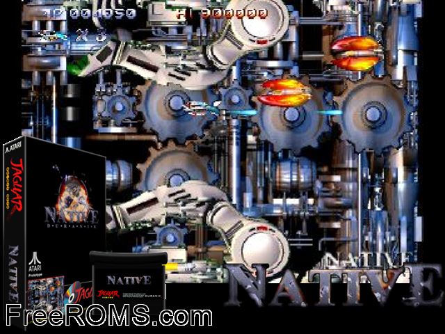 Native (Demo) (jag format) (1997) Atari Jaguar game showing 3D box cover and gameplay screenshot