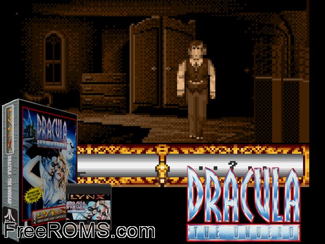 Dracula - The Undead (1991) Atari Lynx game showing 3D box cover and gameplay screenshot