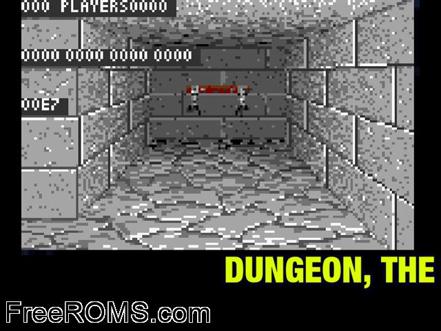 Dungeon, The (1998) (PD) Atari Lynx game showing 3D box cover and gameplay screenshot