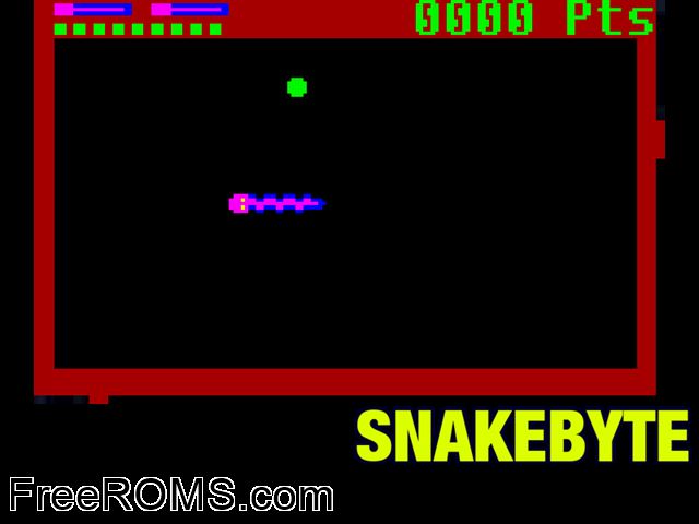 Snakebyte (PD) Atari Lynx game showing 3D box cover and gameplay screenshot