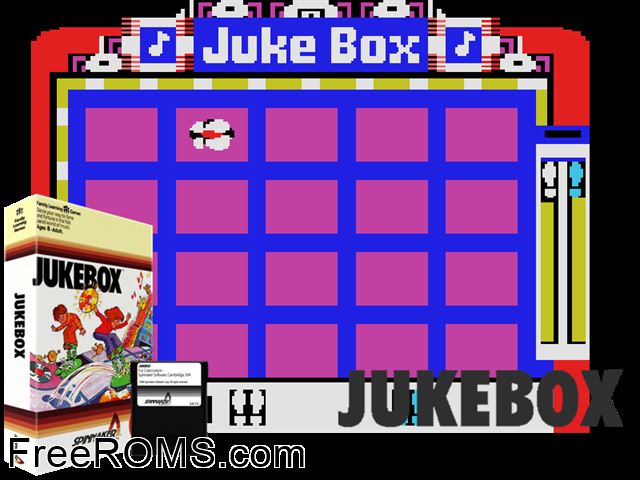 Juke Box (1984) ColecoVision game showing 3D box cover and gameplay screenshot